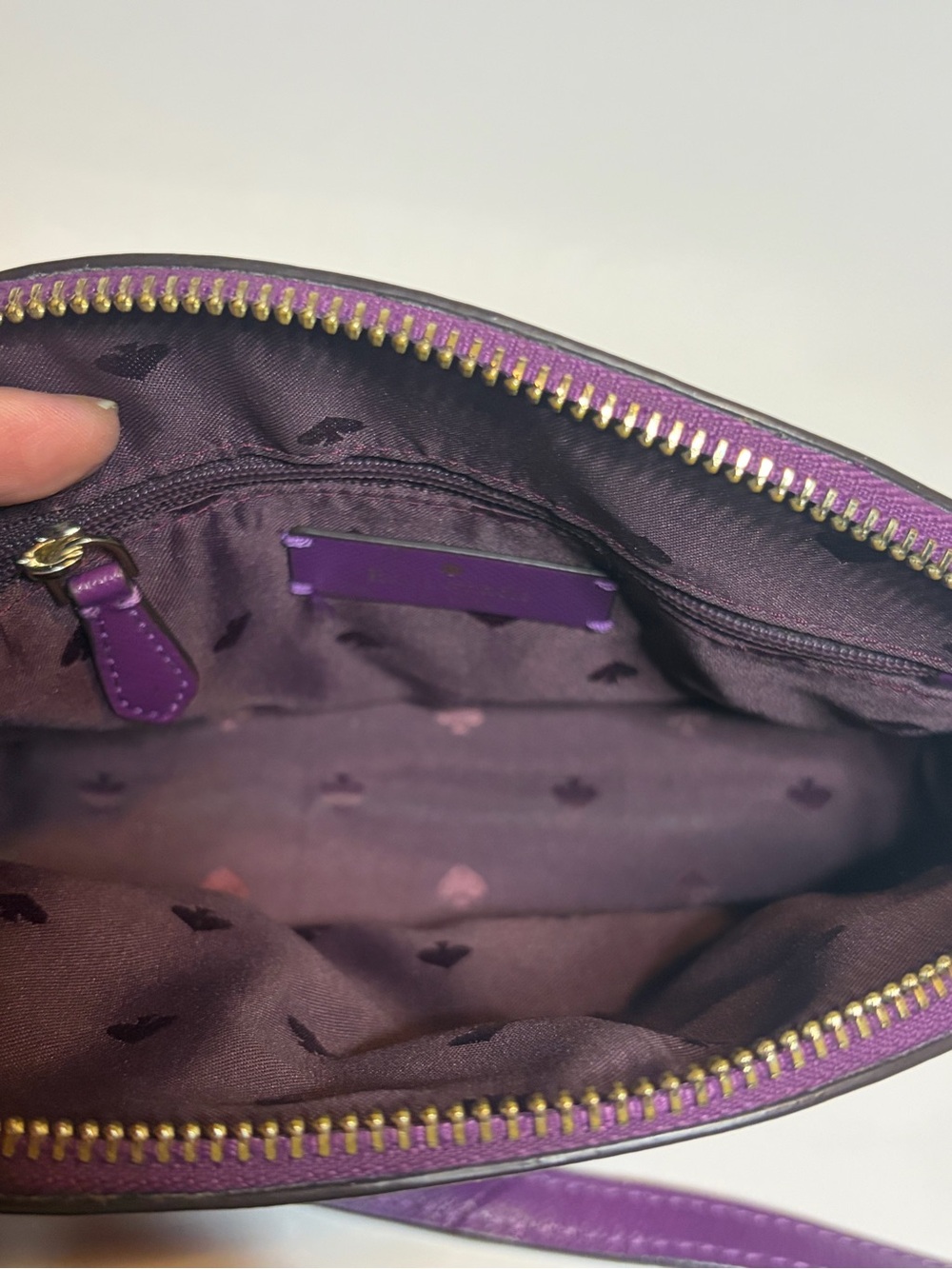 Kate Spade Small Payton Domed Crossbody Pink Purple Colorblock Saffiano LIKE NEW - Picture 8 of 15